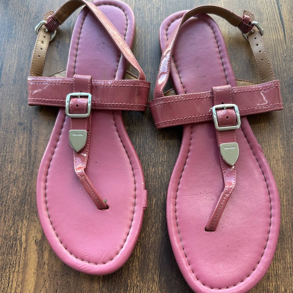 Coach Pink Leather Sandals